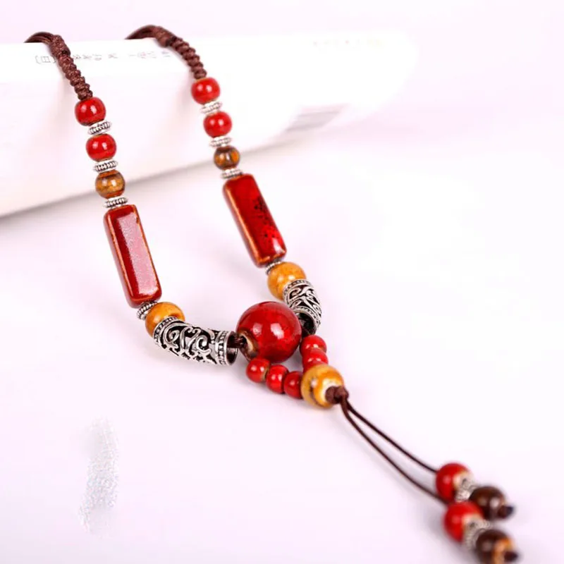 Винтажные квадратные керамические бусы подвески ювелирные изделия для женщин