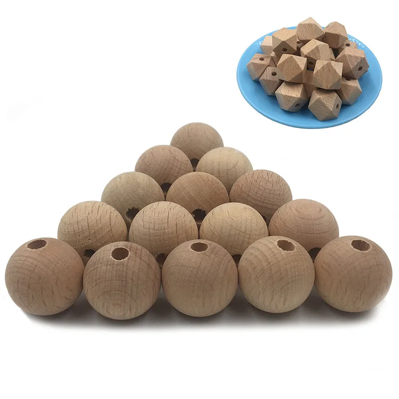 10 шт./пакет Натуральные Цветные деревянные бусины круглые Восьмиугольные сделай