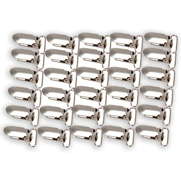 30 шт. серебристые подтяжки для брюк 25 мм|Зажимы одежды| |