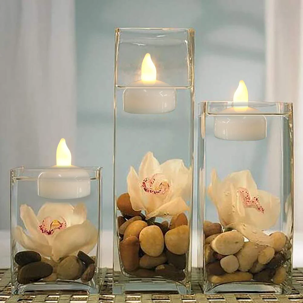 12/24 шт Водонепроницаемый поплавок Электрический Теплый мерцания Валентина