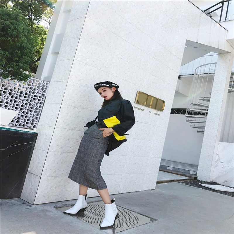 Hzirip 2018 новые осенние Harajuku Модные женские тонкие Мотоциклетные Куртки из