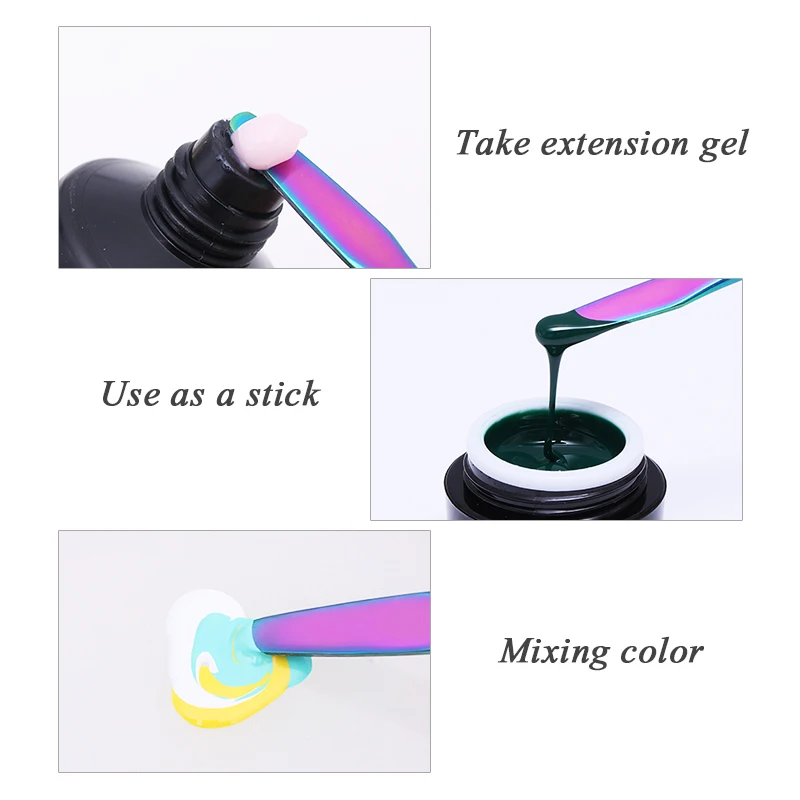 BORN PRETTY color ful двусторонний инструмент для наращивания ногтей, инструмент для дизайна ногтей, многофункциональный смешанный шпатель, ложка, палочка для смешивания цветов