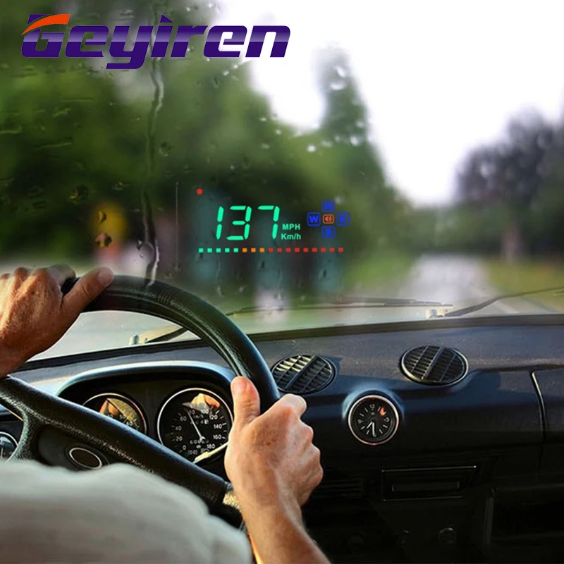 GEYIREN A2 дисплей на голову gps Цифровой Автомобильный спидометр авто лобовое стекло проект Спидометр gps hud Дисплей на голову автомобили