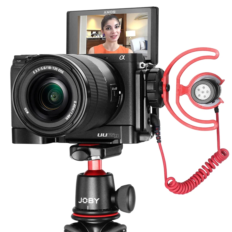 Вертикальная Vlog быстросъемная пластина для sony A6400 A6100 Vlogging l-пластина кронштейн с Arca Стиль Холодный башмак для микрофона