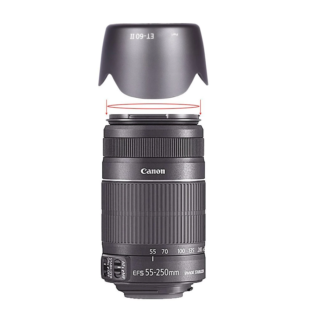 Бленда объектива для Canon EF 75 300 мм f/4 0 5 6 USM II III линзы S 55 250 F/4 5.6 IS Замена ET 60 II|lens hoods for