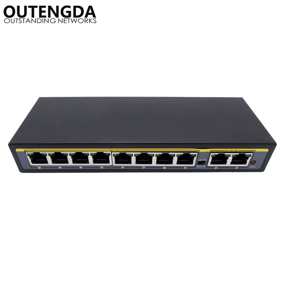2 + 8 портов 100 Мбит/с PoE коммутатор адаптер питания по Ethernet IEEE 802.3af/at для камер AP VoIP