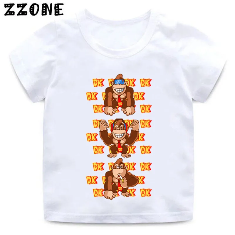 Футболка для мальчиков и девочек с изображением героев мультфильма Donkey Kong Country