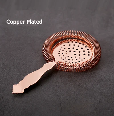 Copper Plated Hawthorne Стрейнер для коктейлей барный фильтр-сито из нержавеющей стали для профессиональных барменов и миксеров - Цвет: Copper Plated