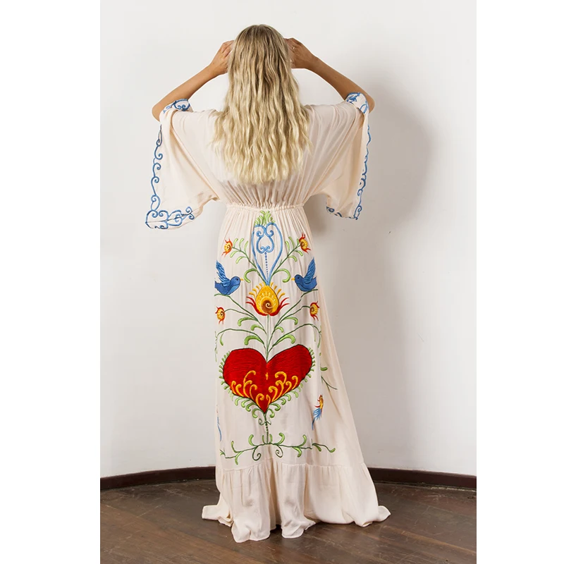 Женское платье с рукавом летучая мышь элегантное винтажное богемное подиумное