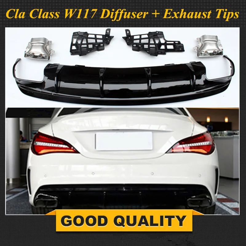 Рассеиватель заднего бампера и выхлопные трубы для Mercedes CLA class C117 X117 W117 Sports