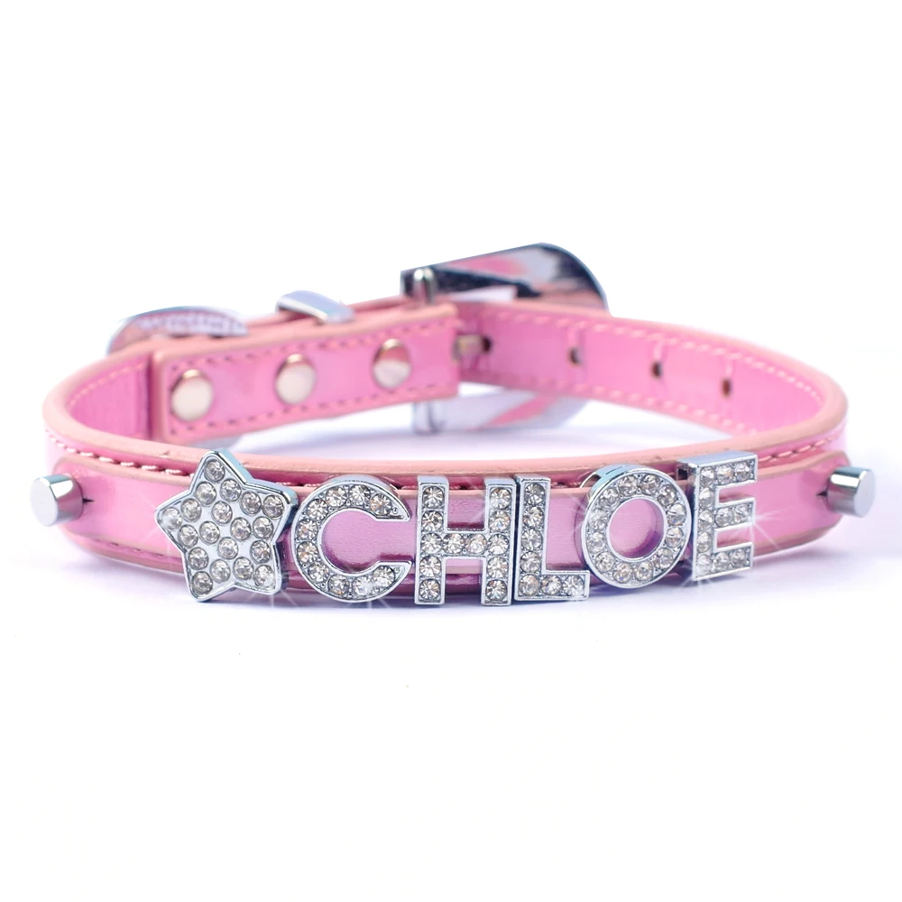 Именной ошейник для собак кожаный индивидуальные Pet Puppy Ошейники с Diamante горный
