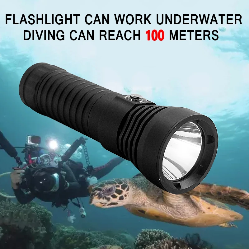 

2000 Lumens Diving LED Torch Waterproof XM-L2 Flashlight Underwater Scuba Flashlights Powerful Dive Lanterna by 18650/26650