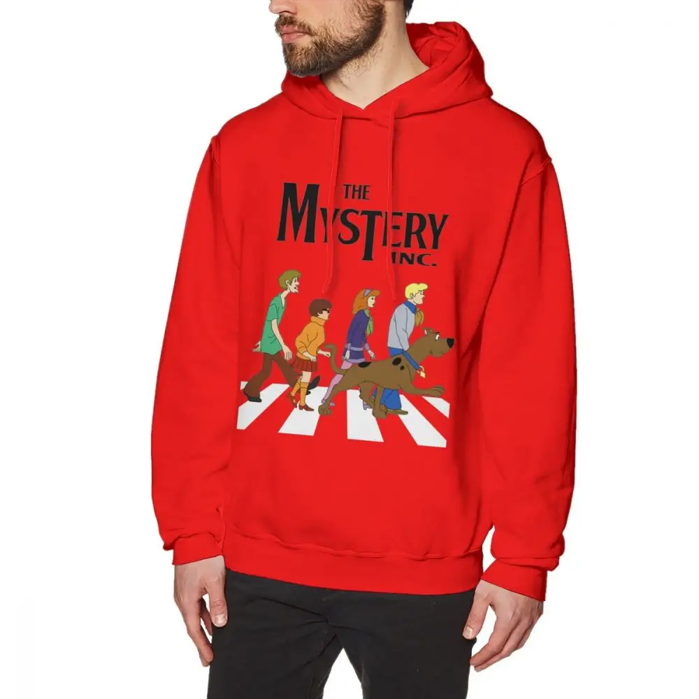 Красный Толстовки Scooby Doo Abbey Road для мужчин в стиле рок-н-ролл Camiseta с круглым вырезом Повседневная Толстовка Новое поступление - Цвет: Красный