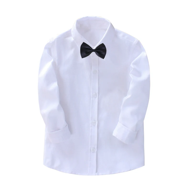 Формальные рубашки для мальчиков на весну и осень Белая школьная форма в стиле