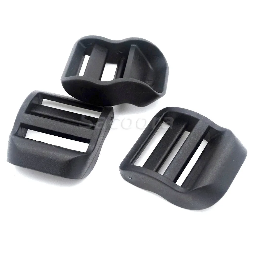 5pcs/pack 1&quot Plastic Ladder Lock Slider Buckle Adjustable Black for Backpack Straps | Дом и сад