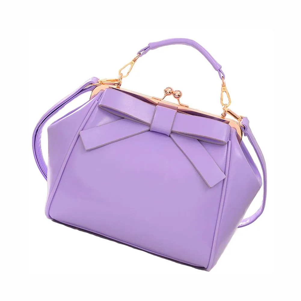 Сумка на плечо женская с бантом модный мессенджер застежке Кожаный саквояж кросс