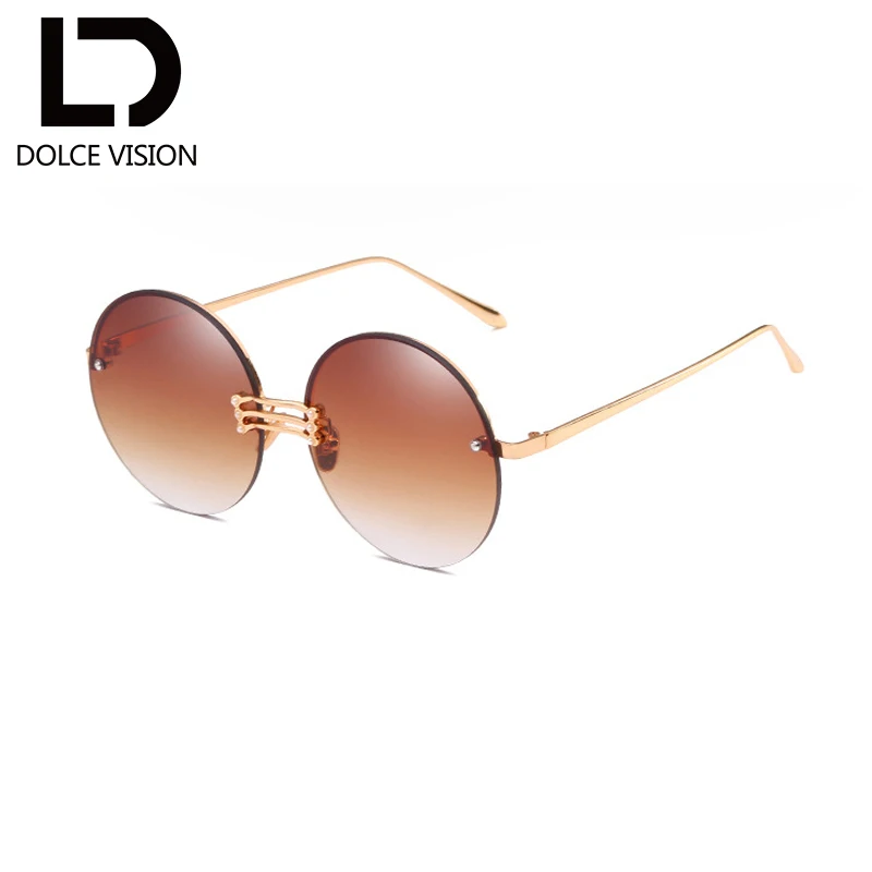 Dolce vision круглые красные солнцезащитные очки дамы Элитный бренд ретро Оттенки Óculos
