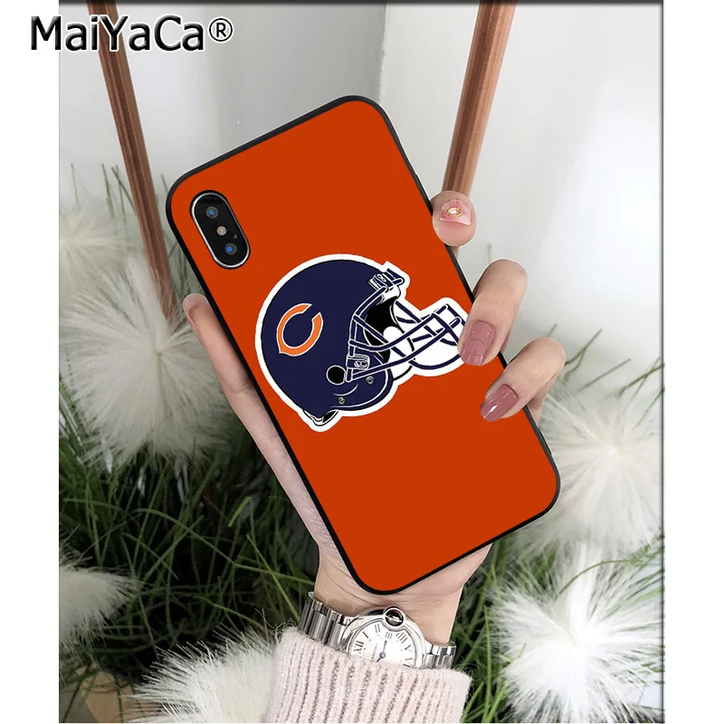 A16 MaiYaCa Chicago Bears мягкий, силиконовый, из ТПУ черный чехол для телефона Apple iPhone 8 7 6 6S Plus X XS MAX 5 5S SE XR чехол - Цвет: A16