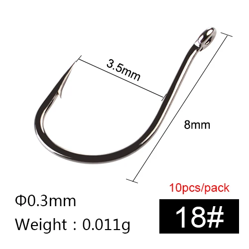 FTK 8-10pcsFishing крючки 2-22# SODE и IDUMEZINA из высокоуглеродистой стали, колючая карпа, рыбалка, один крючок, озеро, река, peche - Цвет: 002-IDUMEZINA-18