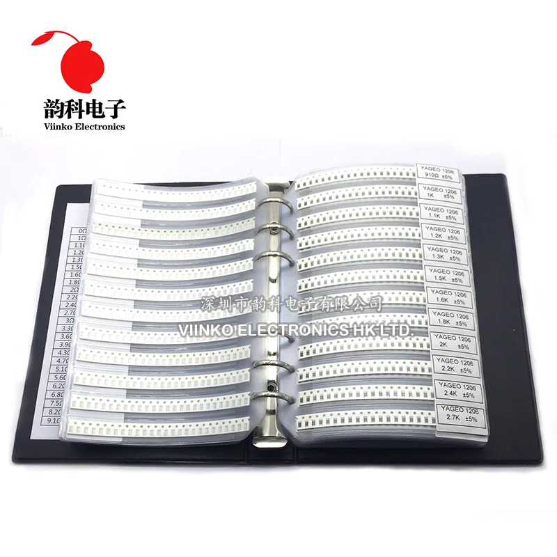 Образец резистора 1206 5% SMD книга 1/4 Вт 0R-10M 170valuesx25 шт. = 4250 комплект резисторов 0R ~ 10 м |