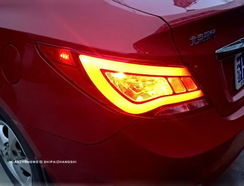 Вариант светодиодный задний фонарь для hyundai Solaris задний светильник s акцент Verna светодиодный задний светильник drl задний фонарь сигнал+ тормоз+ обратный