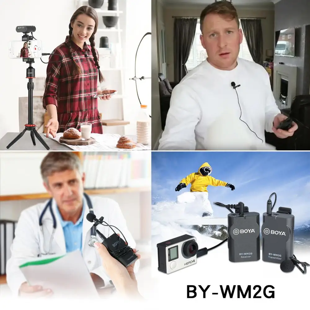 BOYA BY WM2G петличный Беспроводной микрофон с GoPro кабель конвертер для Подкаст Hero3 3 + 4