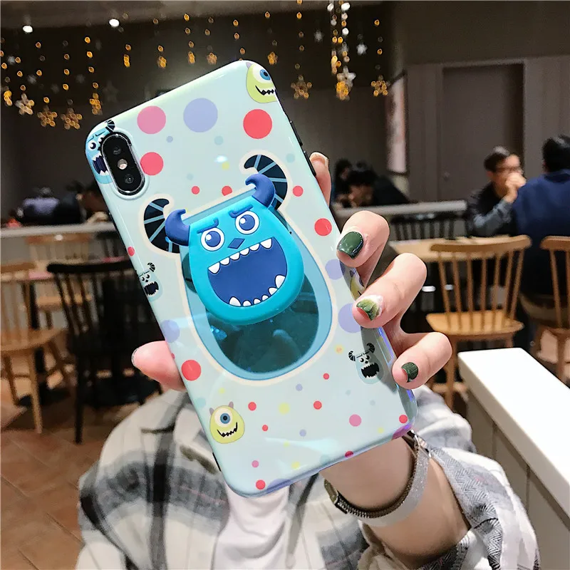 For iphone XS max Cute Monsters Case Soft Sullivan Mike cover 11 pro 7 8 plus X XR 6 6s 6sp blue ray Shell +stander |