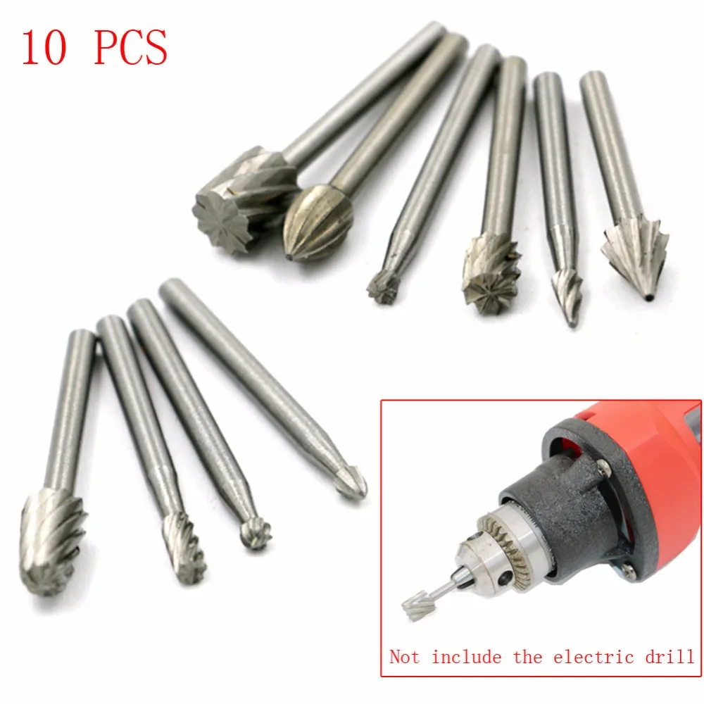 Набор сверл для фрезерования 10 шт. набор из карбида Dremel инструменты сверления с
