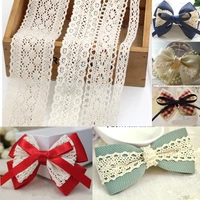 new 1 meterlot ivory trim cotton material lace trims beige clothing decorative ribbon handmade patchwork diy hometexile sewing