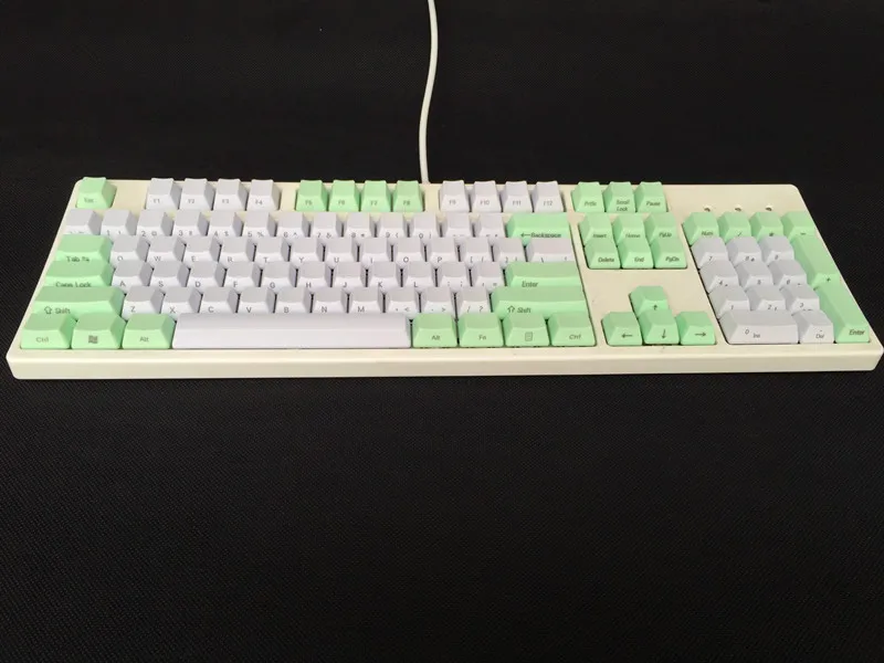 Крутая белая голубая Смешанная Толстая клавиатура PBT ANSI ISO макет 108 87 колпачки для
