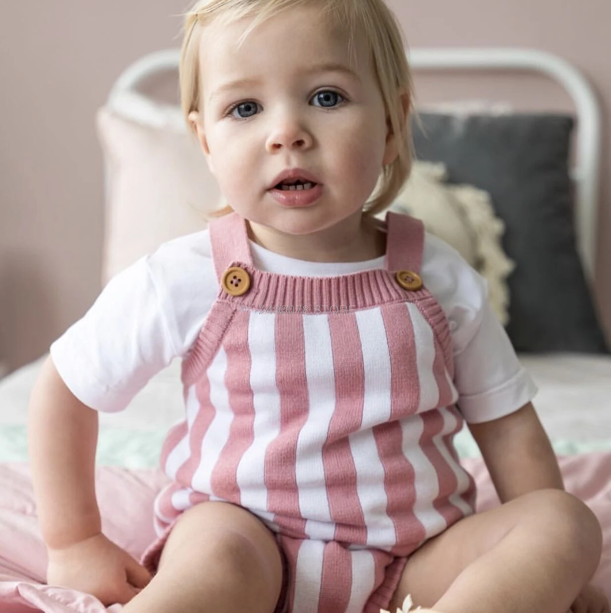 Вязаные Детские комбинезоны для мальчиков и девочек милый комбинезон