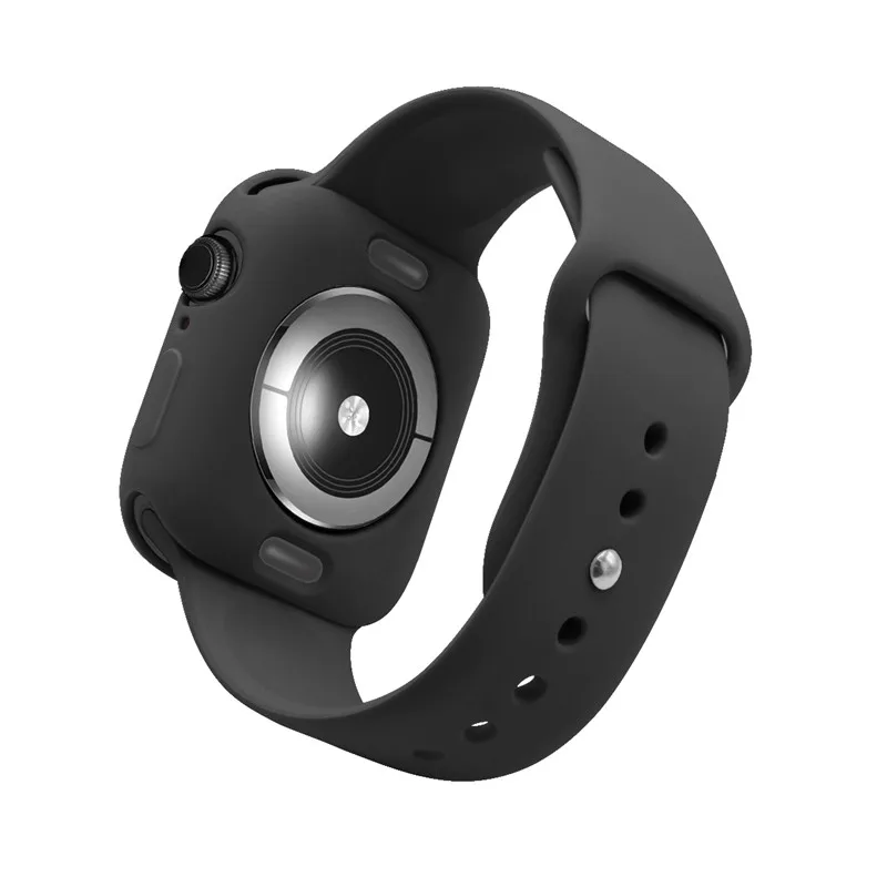 ТПУ protectiver чехол и ремешок 2 в 1 костюм для наручных часов Apple Watch, версии 4 44/40 мм браслет для наручных часов iWatch серии 3/2/1 42/38 мм