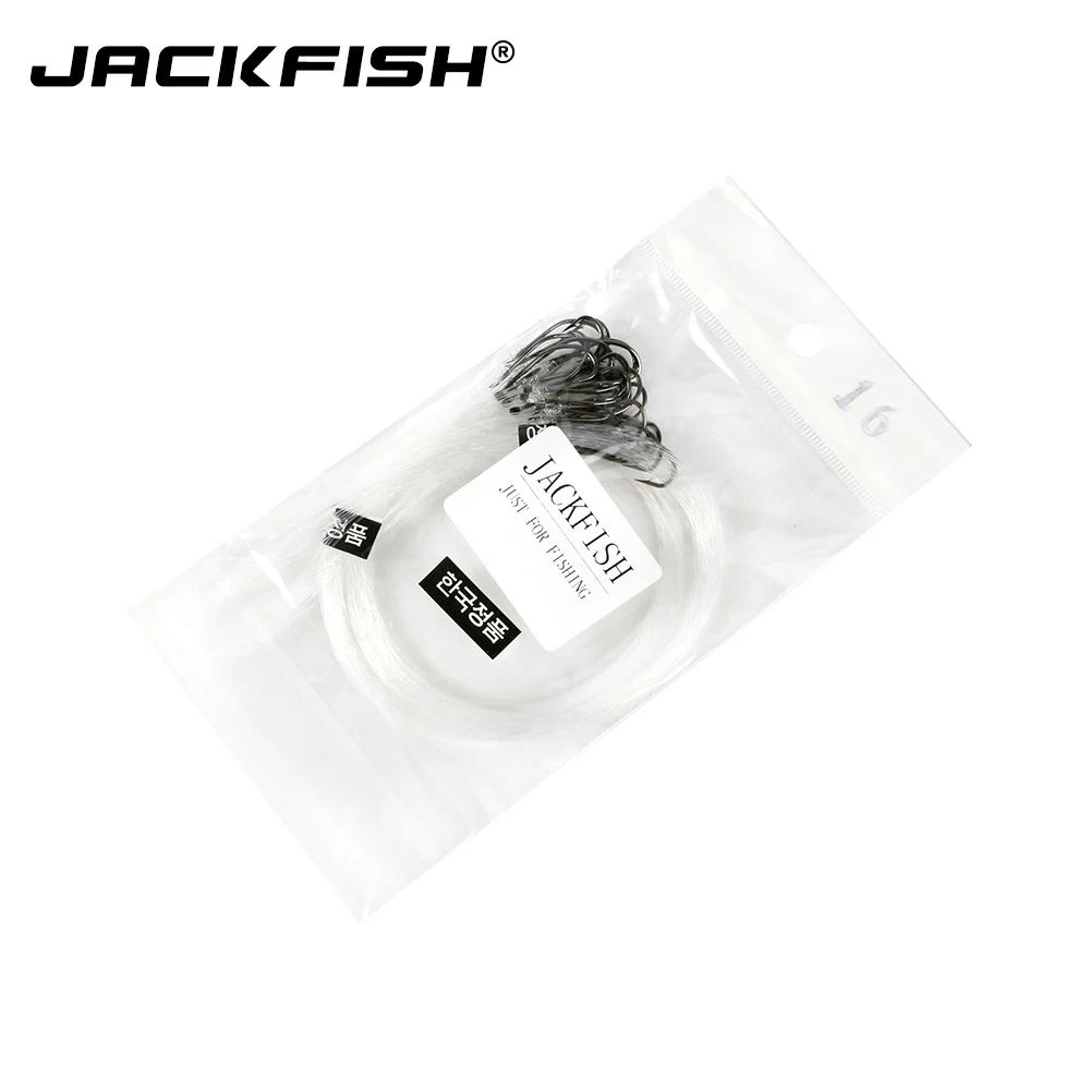 JACKFISH 25 шт. рыболовный крючок из высокоуглеродистой стали с леской колючие крючки PESCA Рыбная ловля снасти Аксессуары 8-16