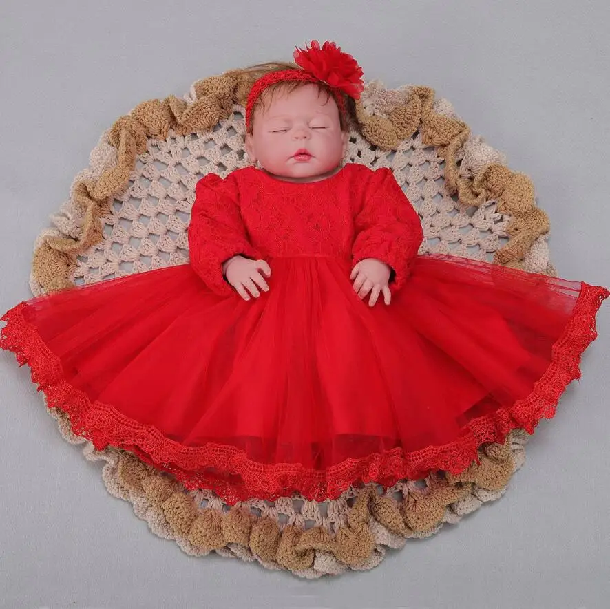 Вельветовое плотное платье с длинными рукавами для маленьких девочек на Новый