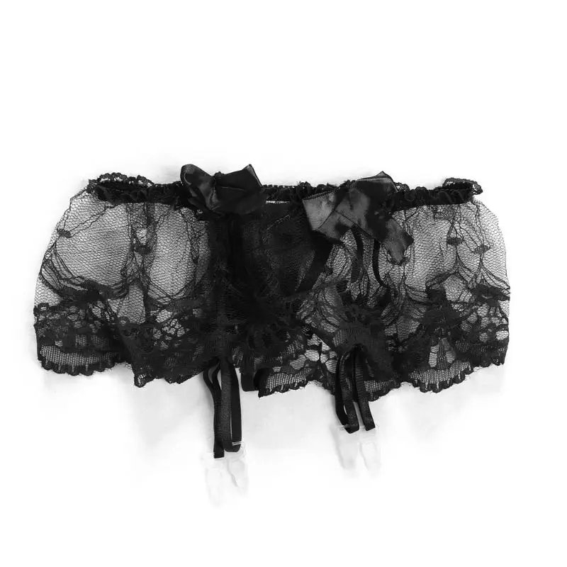 2 Black KLV/ новые женские сексуальные платья кружева однотонный тонкий сексуальный чулок стринги подвязки чулки с поясом комплект нижнего белья с бантом - Цвет: 2 Black