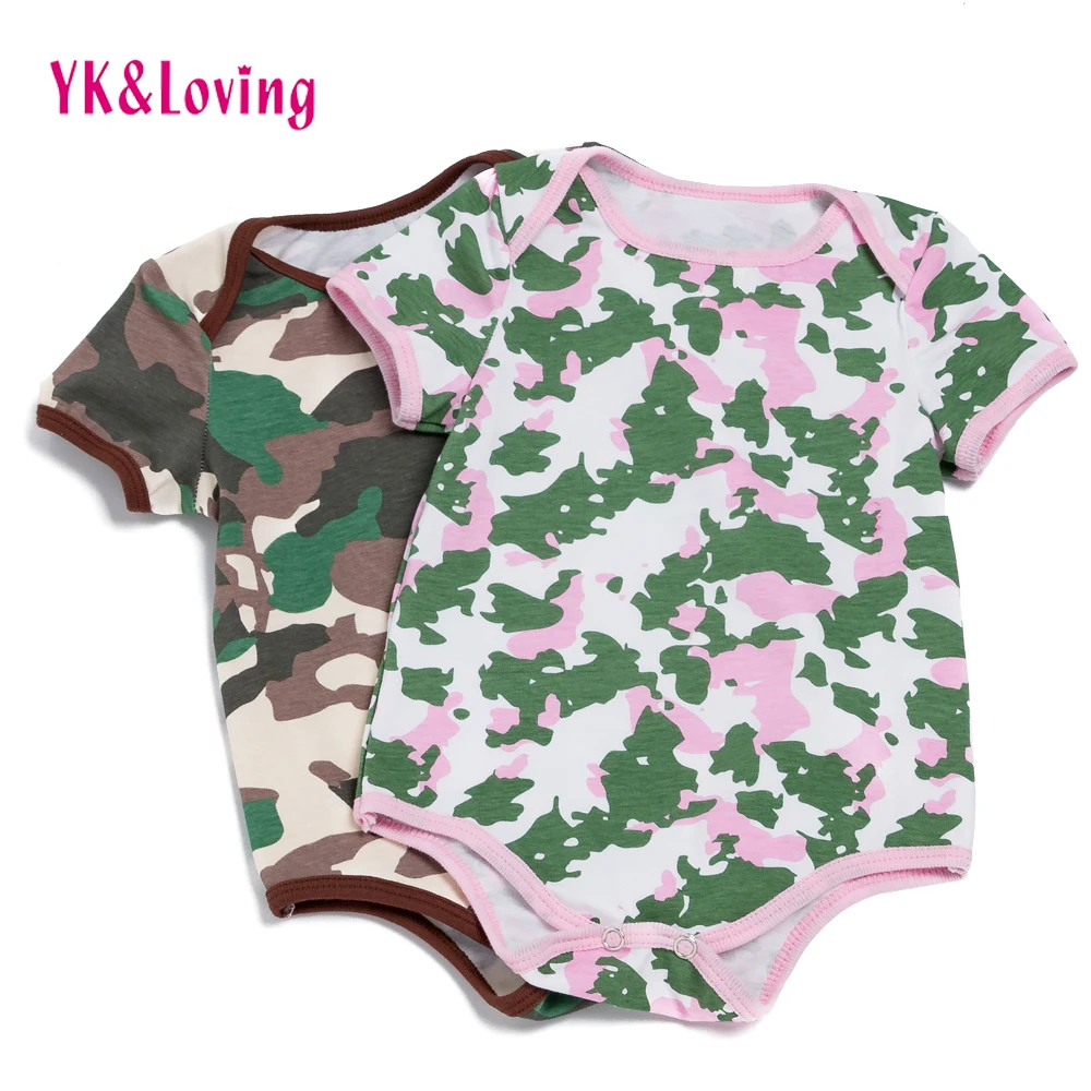 Новорожденный короткий рукав хлопковый костюм для детей возрастом от армия