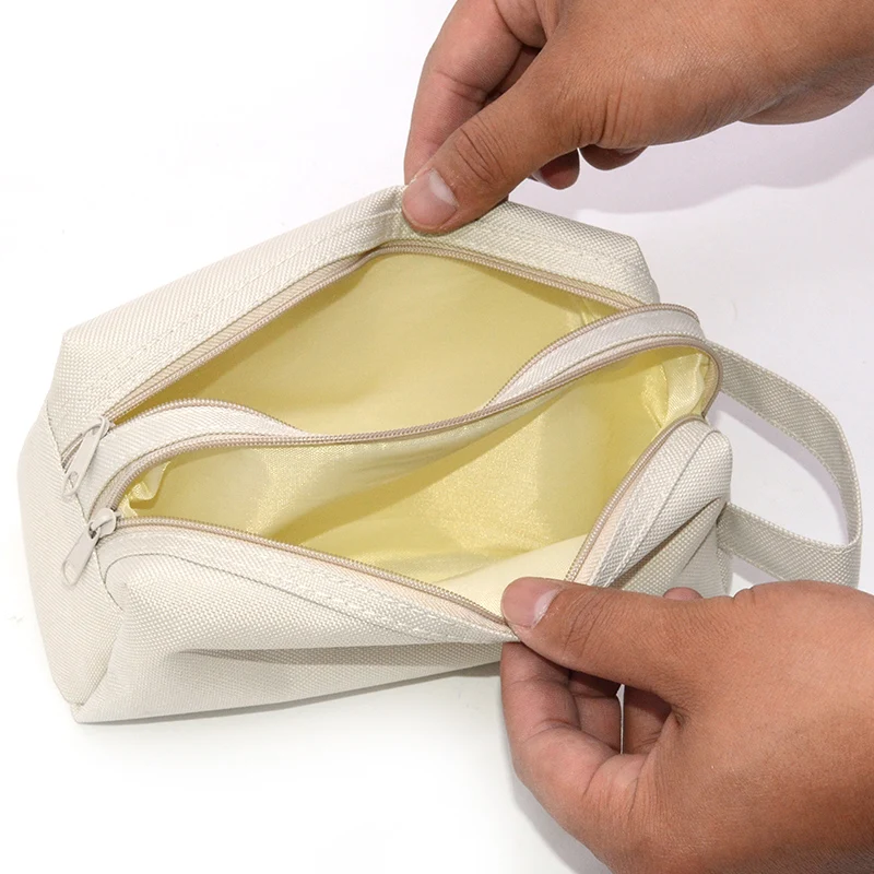 Чехол для карандашей, Одноцветный, Estuche Escolar, большая емкость, Etui Pennen Box Trousse Scolaire Stylo, чехол для карандашей, в полоску, Холщовый, с двойной молнией