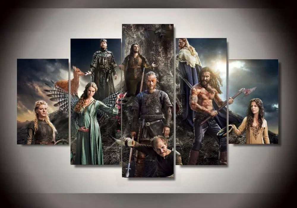 ТВ серии Vikings 5P картины печать на холсте HD Абстрактная Картина офисная настенная