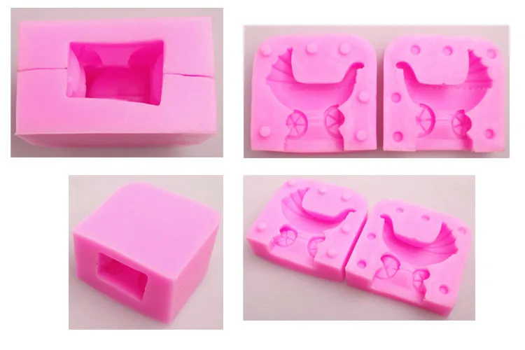 1 шт. силиконовая форма для детского автомобиля помадки коляски и свечи украшения
