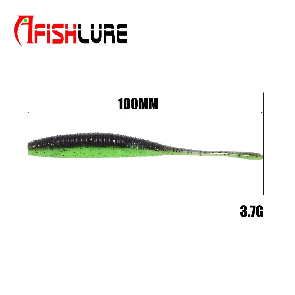 Afishlure качели личинка червь 100 мм 3 7 г Мягкая рыболовная приманка силиконовая