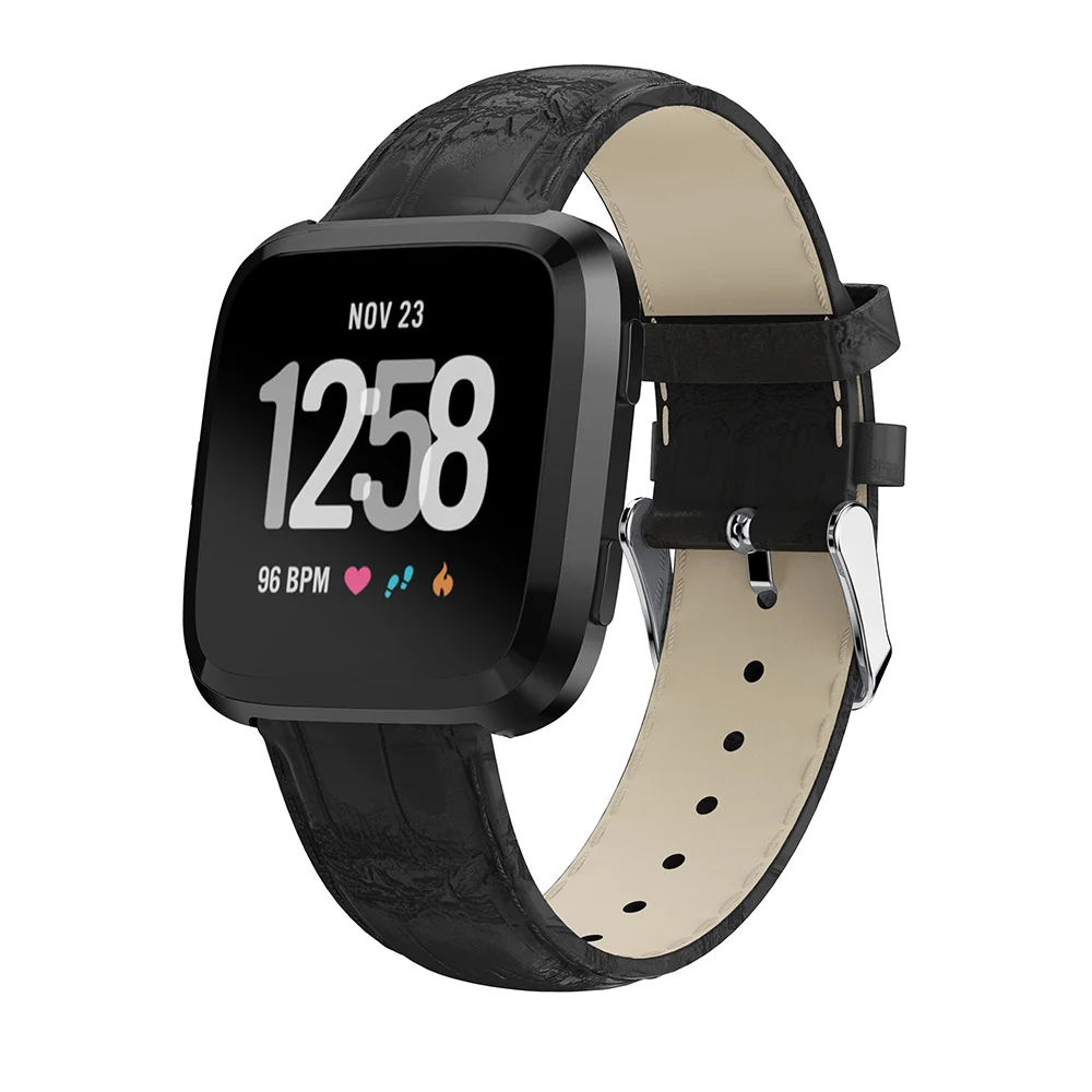 Классический кожаный деловой сменный Браслет Frontier для умных часов Fitbit Versa
