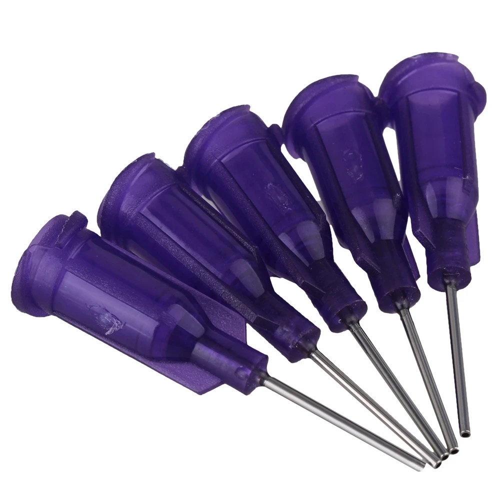 

100PCS Purple Spiral Connector 21Ga 1/2 inch Steel Blunt Needle
