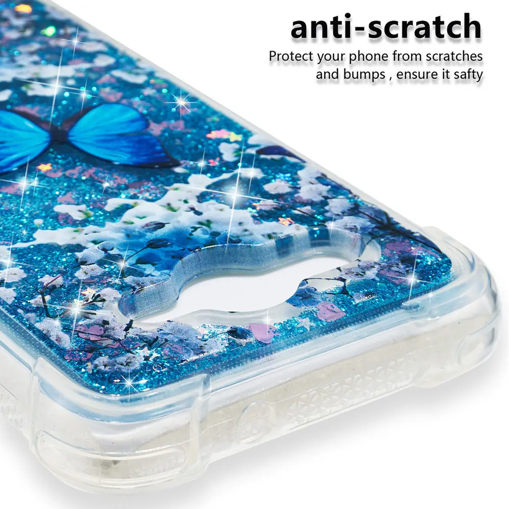 Glitter Stars Cover for Huawei Y3 2017 CRO L22 U00 Dynamic Liquid Debris Quicksand Back Case Y 3 CRO-L22 |