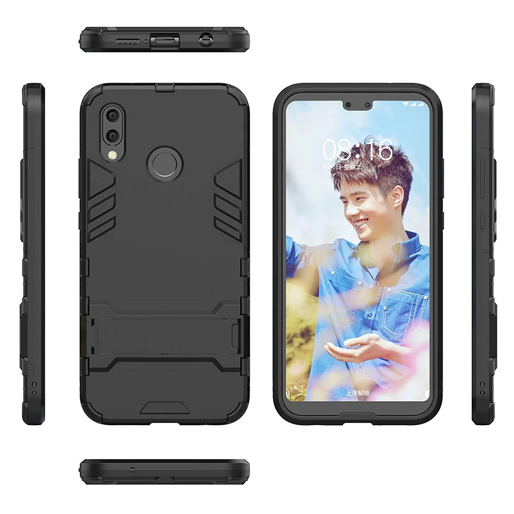 Чехол Hsmeilleur для Huawei P20 Lite двойной слой прочная броня ТПУ бампер ПК чехол подставка