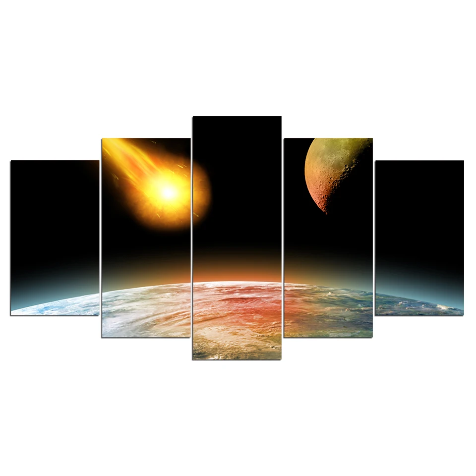 Картина на холсте artsail 5 картин космическая Модульная картина скала падающая