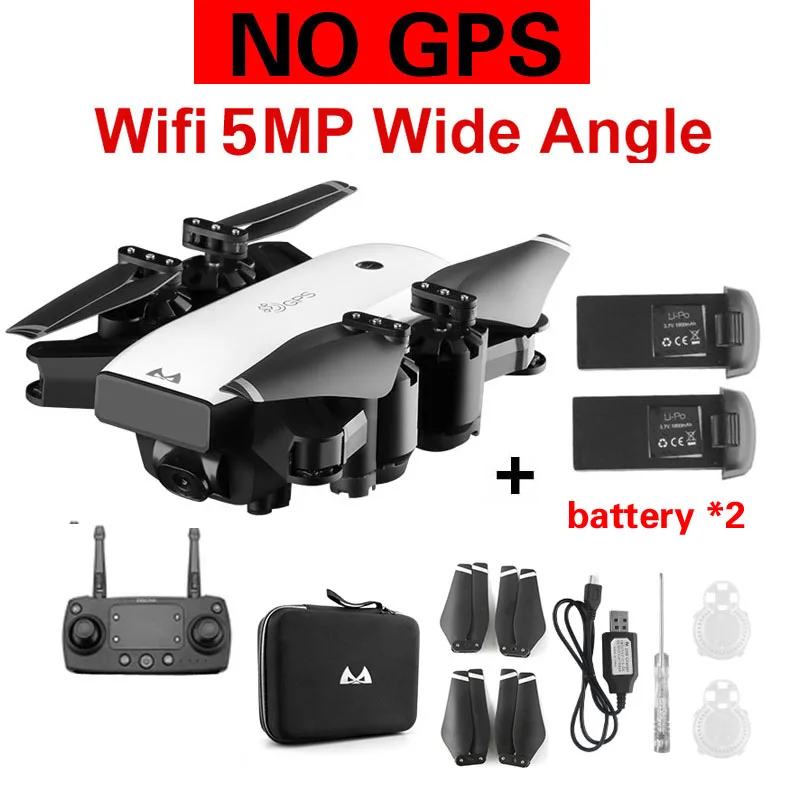 no gps 5mp battery2 Радиоуправляемый Дрон Квадрокоптер игрушки S20W FPV 720 P/1080 P камера селфи удержание высоты авто возврат Взлет/посадка Hover Дрон gps подарок otpro - Цвет: no gps 5mp battery2