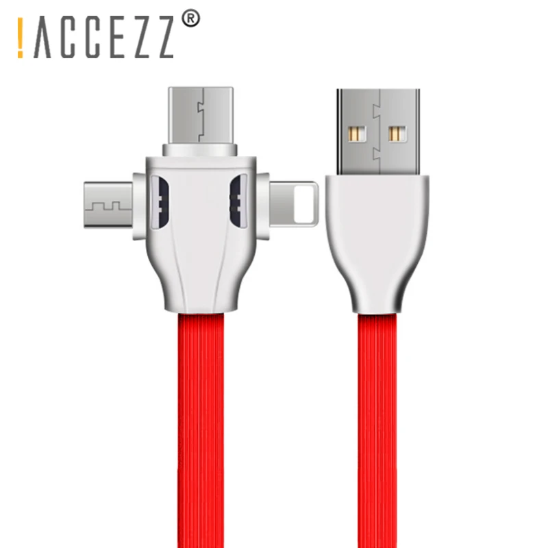 ! ACCEZZ TPE кабель для зарядки iPhone X 7 8 Plus XS MAX XR Xiaomi Huawei Samsung 3 в 1 быстрой зарядки|Кабели