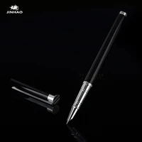 free shipping stationery jinhao 126 luxury metla gift pen 0 38mm extra fine nib fountain pen black silver ink pens gift