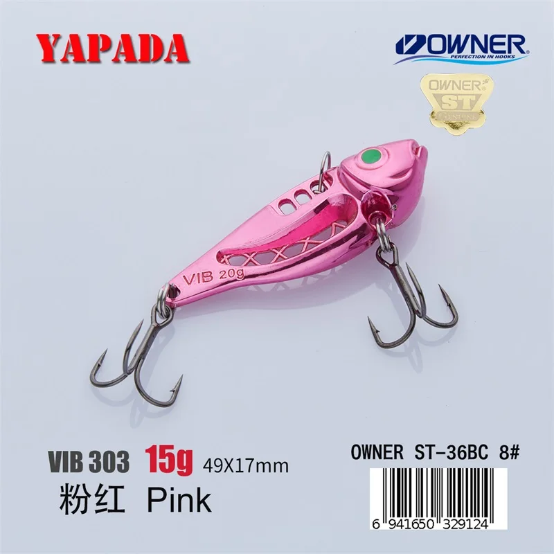 Pink 15g YAPADA VIB 303 Space 10 г/15 г Держатель тройной крючок 43-49 мм перо многоцветный цинковый сплав металл VIB рыболовные приманки для бас - Цвет: Pink 15g