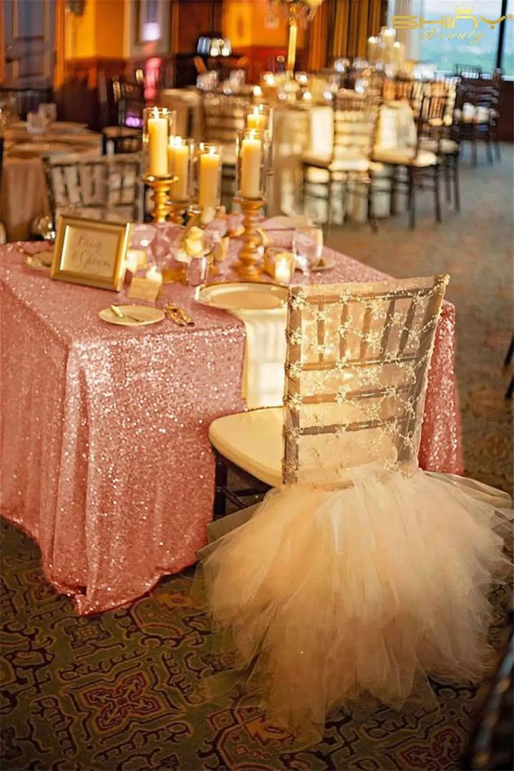 Blush Color Горячая 48inx72in темно-золотые блестки скатерть прямоугольной формы для свадьбы/вечерние/банкетные свадебные украшение скатерти - Цвет: Blush Color